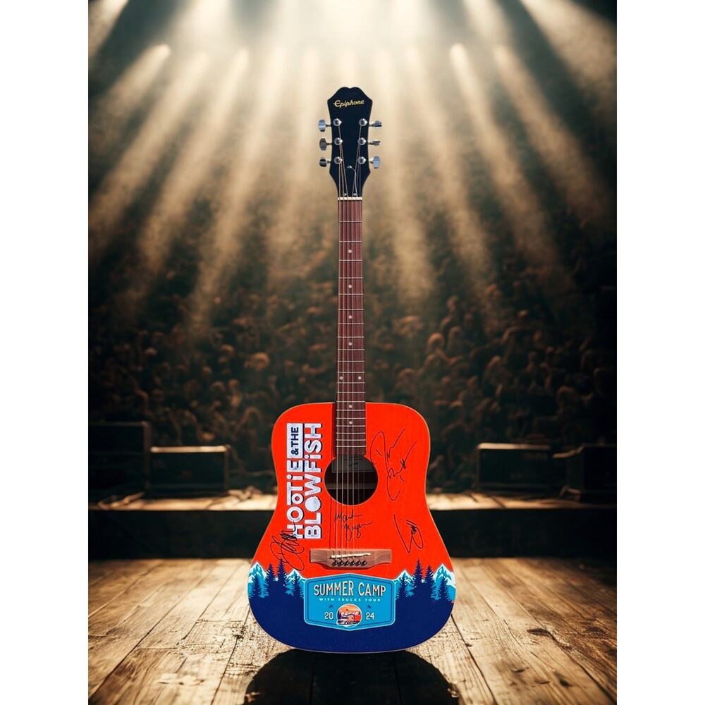 Hootie & The Blowfish Signed Epiphone DR-100 Guitar Summer Camp Tour 2024 COA - Picture 2 of 11